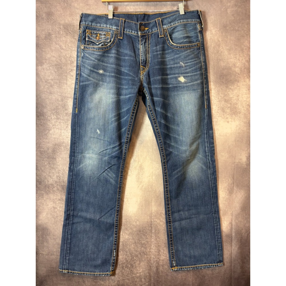 Vintage True Religion Ricky Jeans Men Size 38 Bootcut Studded Horseshoe USA Made